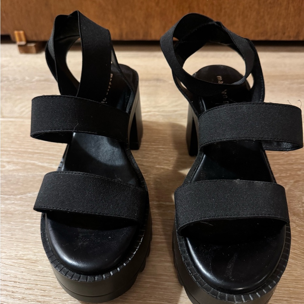 Madden Girl Black Platform Strappy Sandals